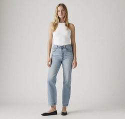 Levi's Ribcage Straight Ankle Jeans - Medium Wash
