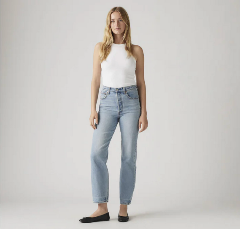 Levi's Ribcage Straight Ankle Jeans - Medium Wash