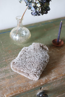 Micro Sheepskin Hot Water Bottle & Cover in Taupe