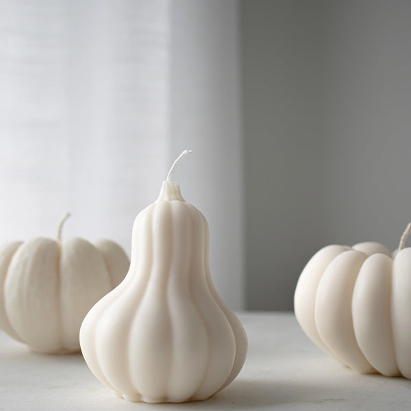 Squash Shaped Soy Candle White