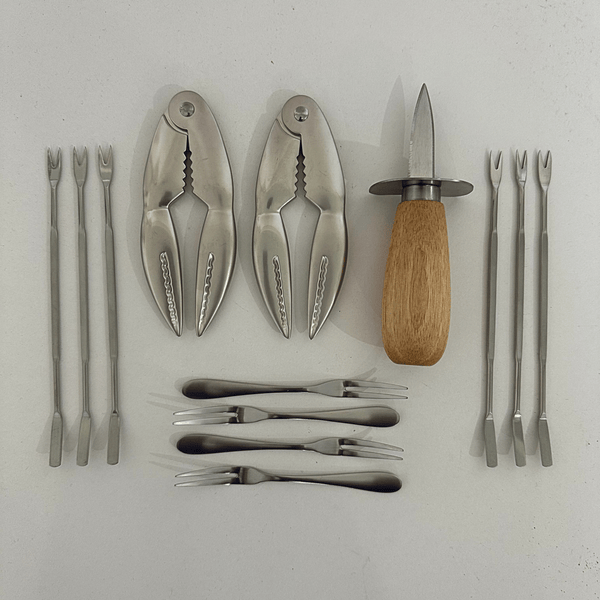 French Dry Goods 12pc Seafood Set in Wooden Box