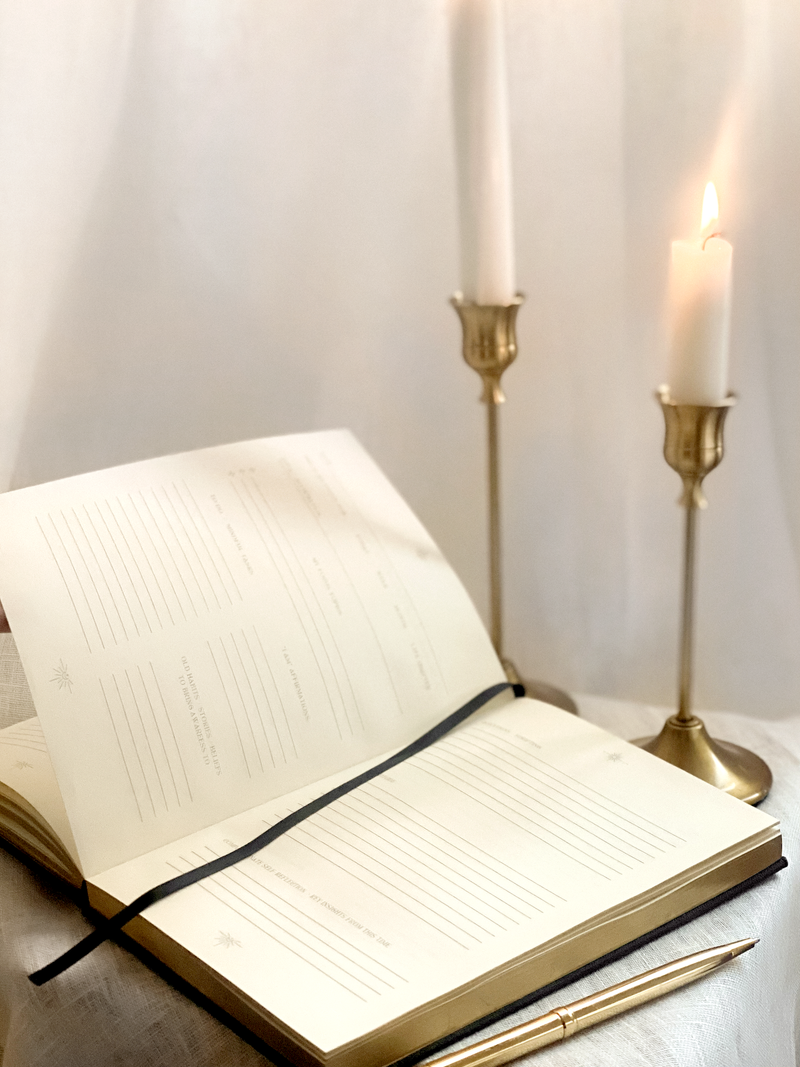 Inner Focus Linen Ritual Journal, Beige