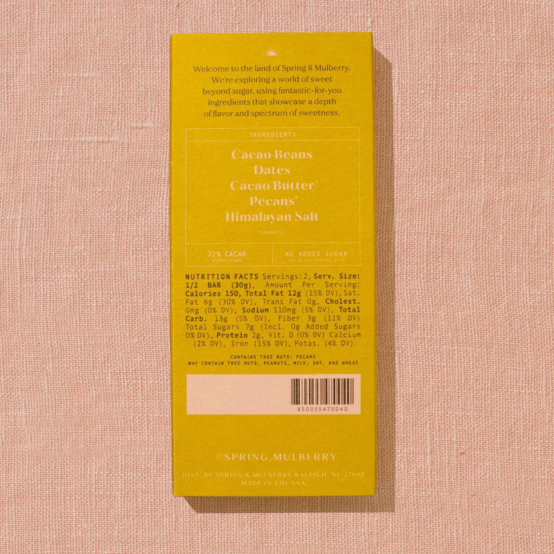 Pecan Date Date-Sweetened Dark Chocolate