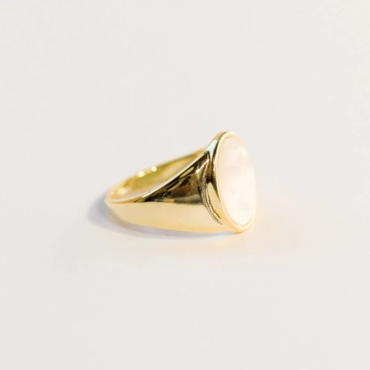JaxKelly Mother of Pearl Signet Ring