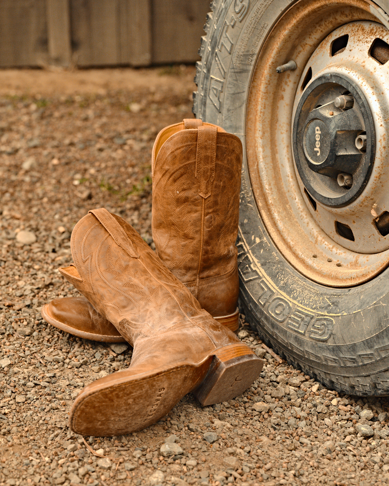 The Doc Western Square Toe Boots in Scotch - Tecovas Handcrafted Goat ...