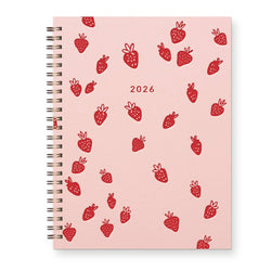 2026 Strawberry Pattern Dated Planner : Calendar Year
