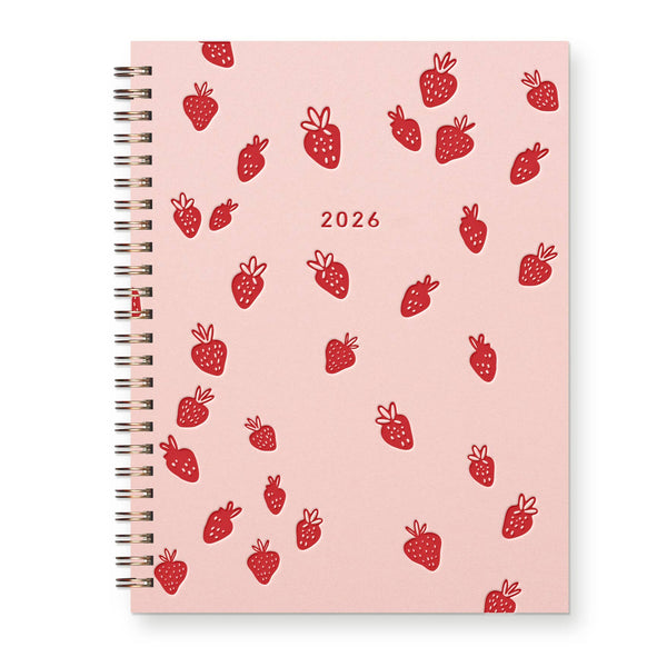 2026 Strawberry Pattern Dated Planner : Calendar Year