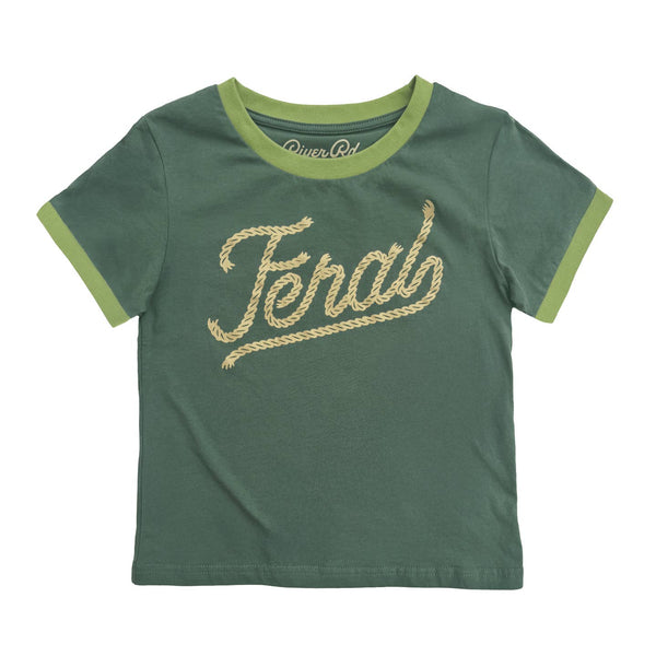 Feral Vintage Ringer Child Shirt - Green