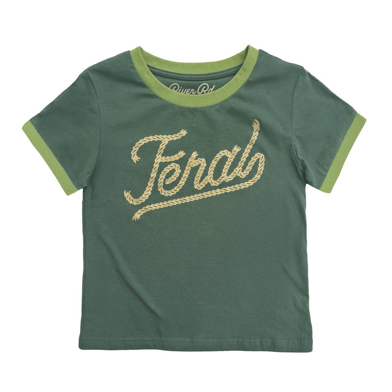 Feral Vintage Ringer Child Shirt - Green