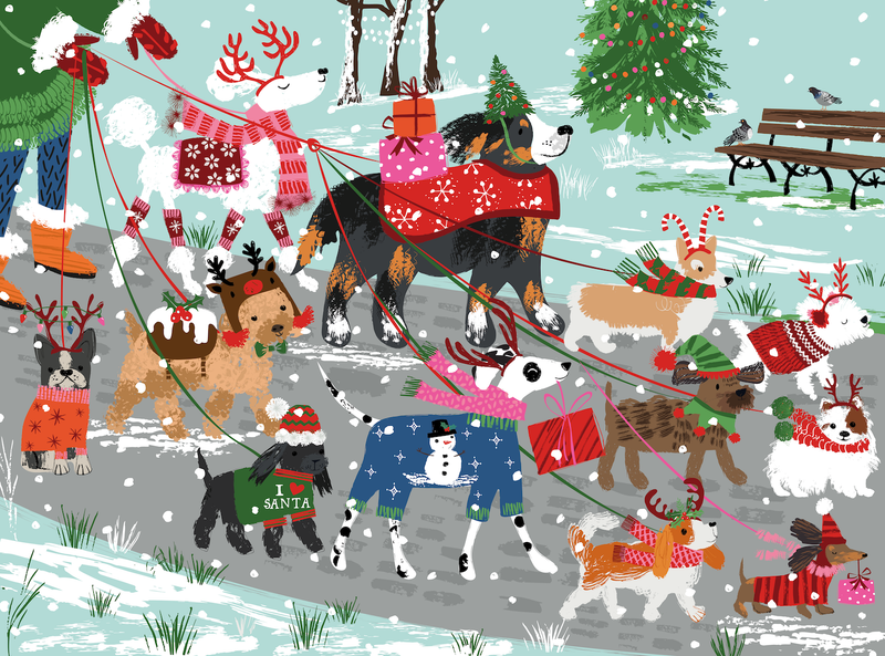 Happy Howlidays 1000 Piece Christmas Dogs Puzzle