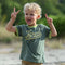 Feral Vintage Ringer Child Shirt - Green