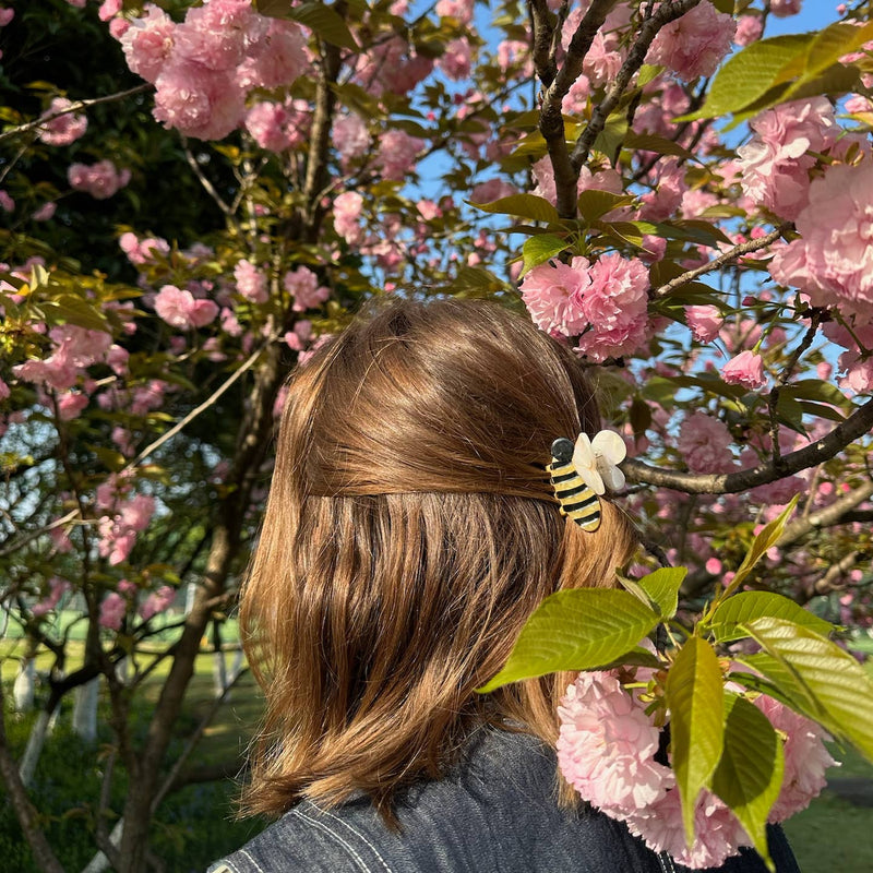 Hand-Painted Mini Bee Claw Hair Clip