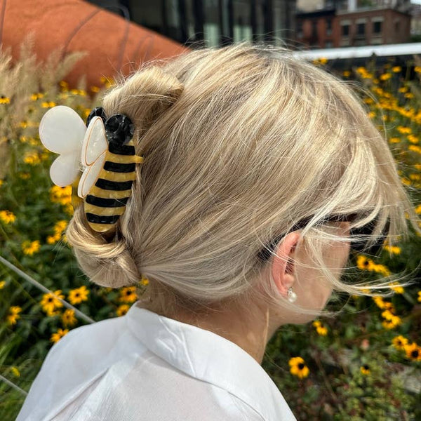 Hand-painted Bee Hair Claw Clip