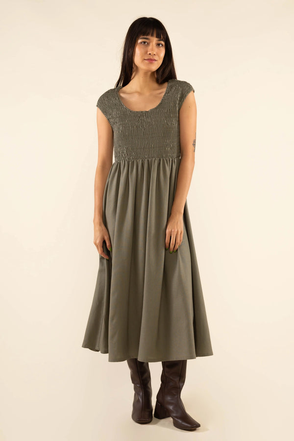 Olive Linen Dress