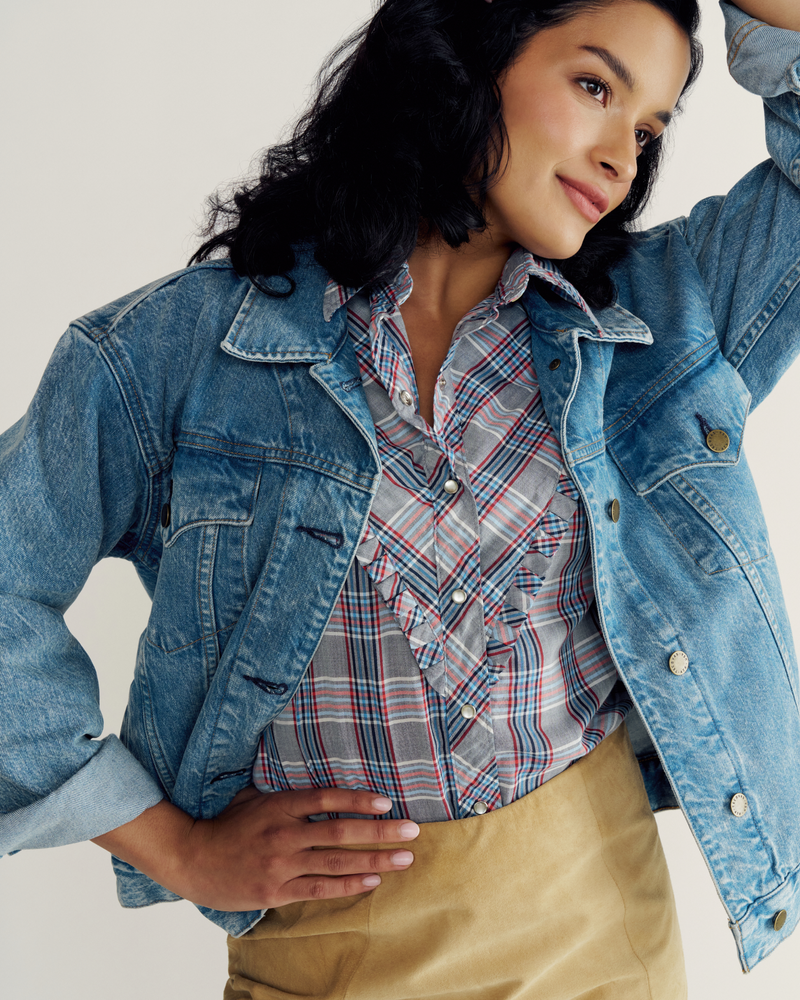 Women's Denim Trucker Jacket - Medium Wash