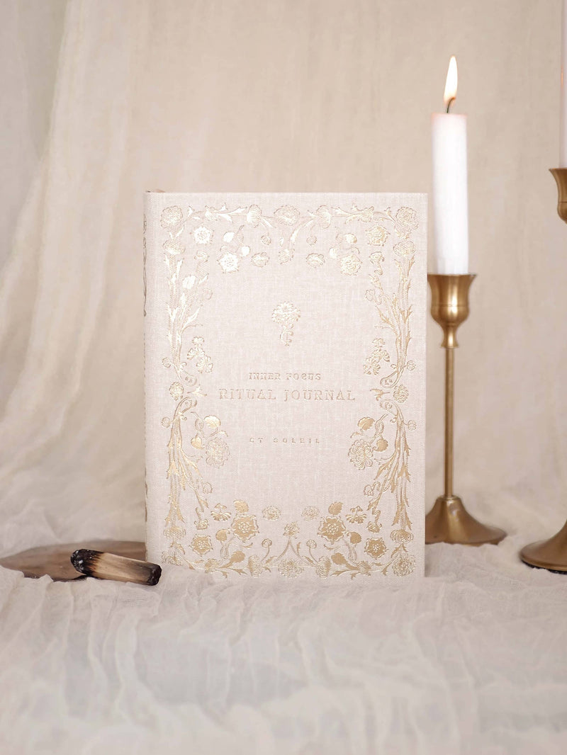 Inner Focus Linen Ritual Journal, Beige