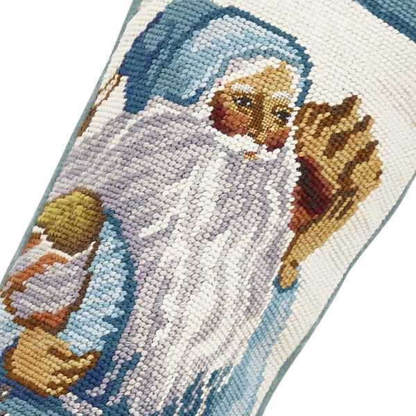 Santa With Shells Needlepoint Stocking