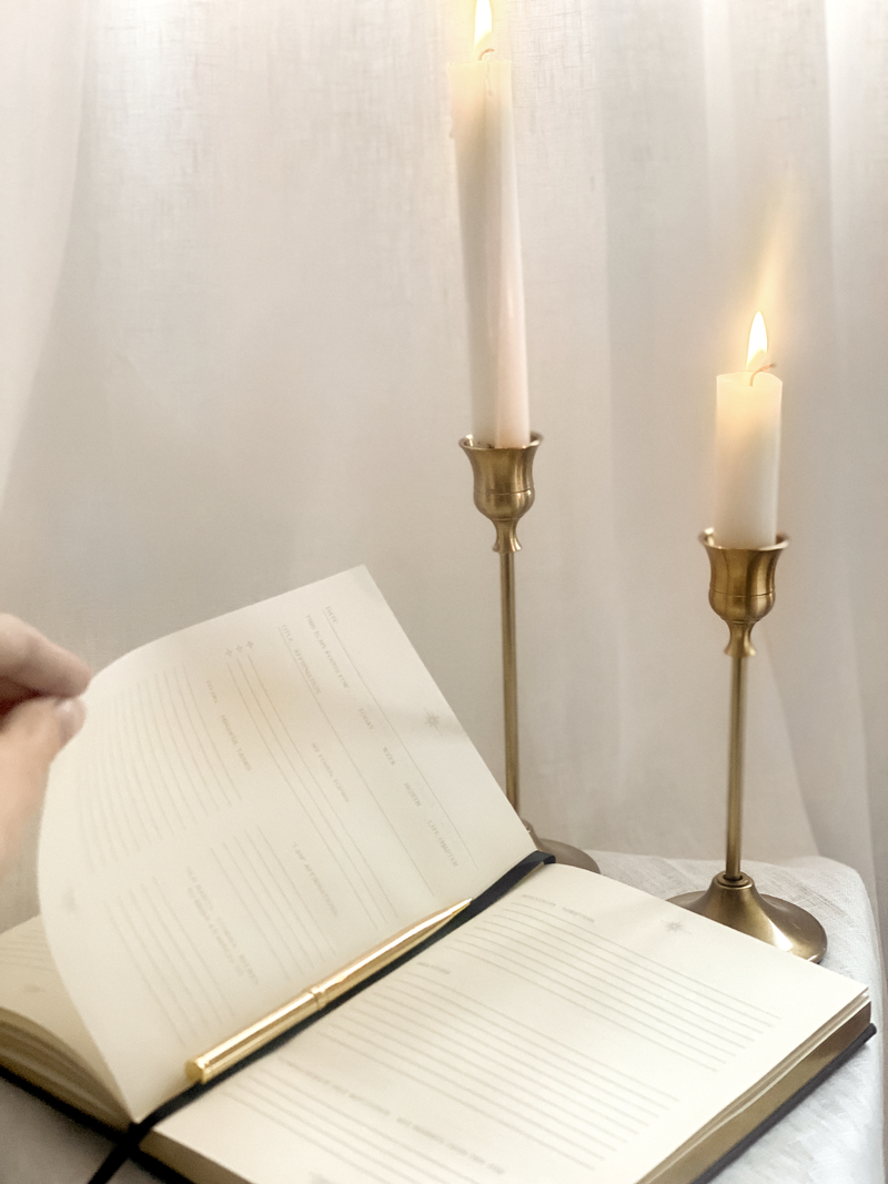 Inner Focus Linen Ritual Journal, Beige