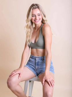 Ribbed Racer Back Bralette 2023