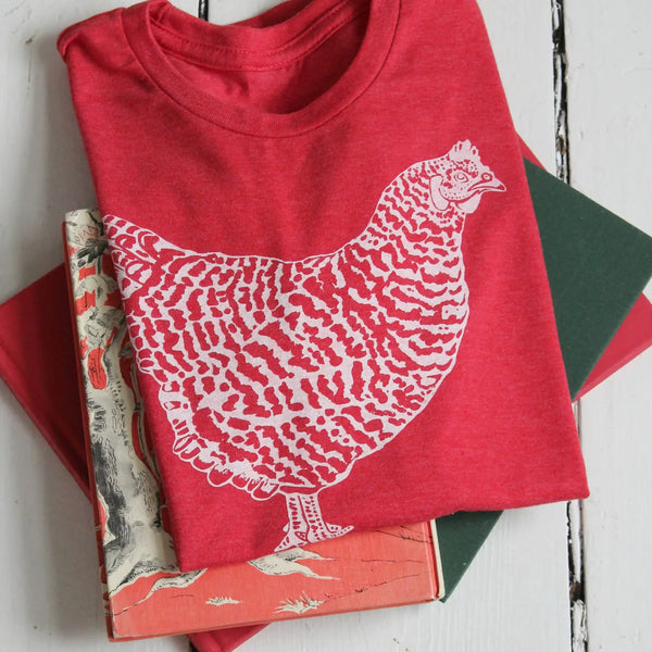 Kid'S Organic Chicken T-Shirt in Red