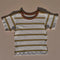 Kids Hemp Tee - Brown and Gold Stripe
