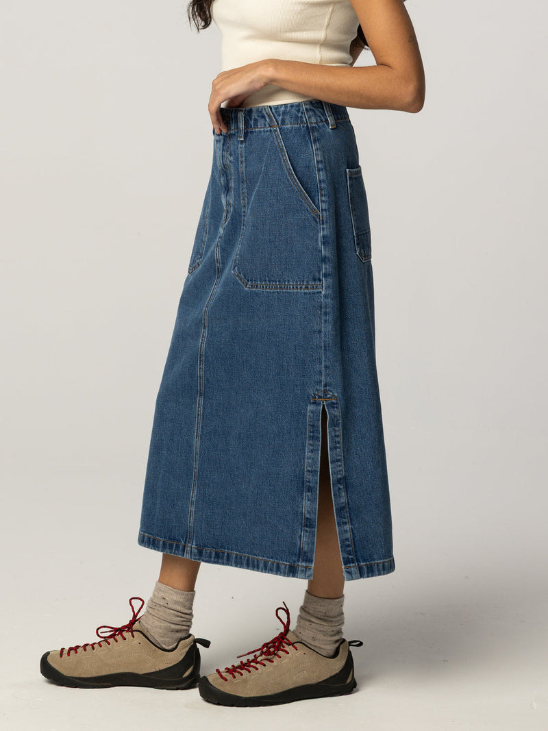 Women's Organic Cotton Denim Skirt | Yarrel A-Line – Finisterre
