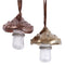3.6" Rustic Glam Mushroom Ornament- Plaid RIbbon Assortment