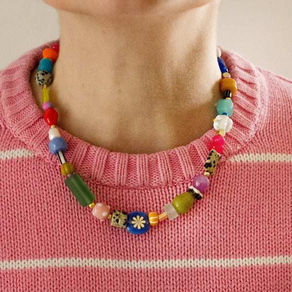 Bright Colorful Beaded Necklace