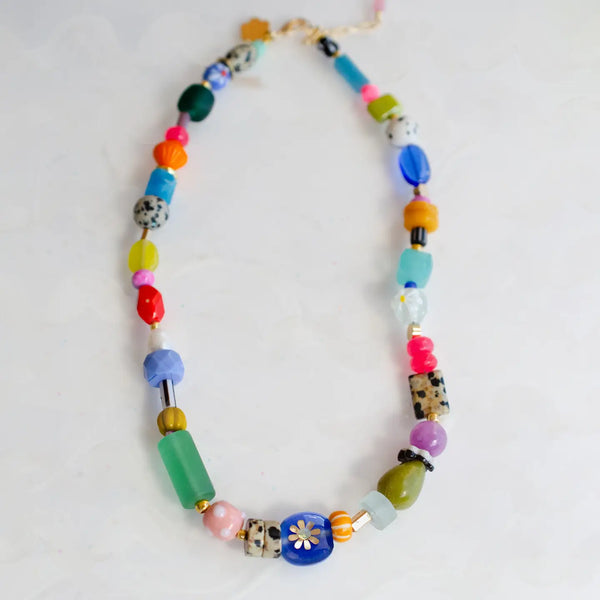 Bright Colorful Beaded Necklace