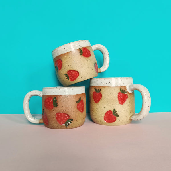 Osso Ceramics Strawberry Stamped Mug