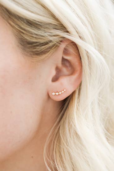 White Crawler Earrings