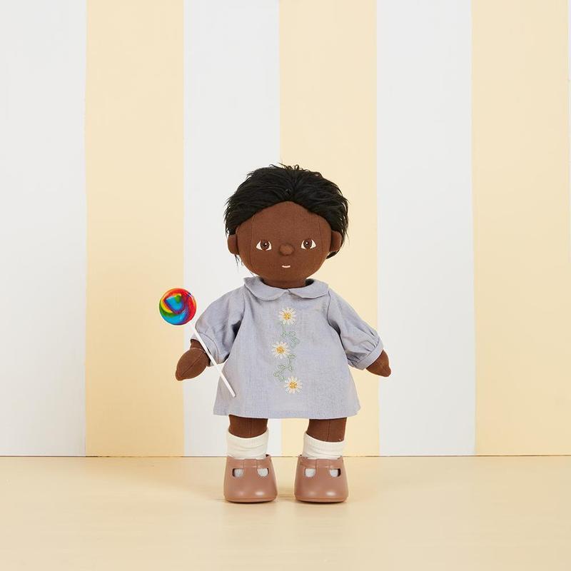 Dinkum Doll Cotton Daisy Dress - cornflower blue