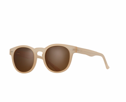 Indie Polarized Sunglasses in Matte Beige / Brown Lens