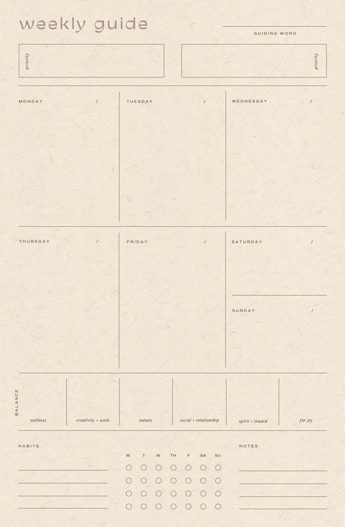 Guide Noteped Weekly Guide Notepad – Heritage Goods and Supply