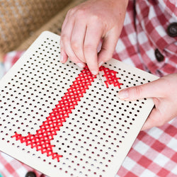 Red Peg Board Cross Stitch Kit