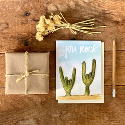 You Rock Cactus Greeting Card by Little Salt Wagon