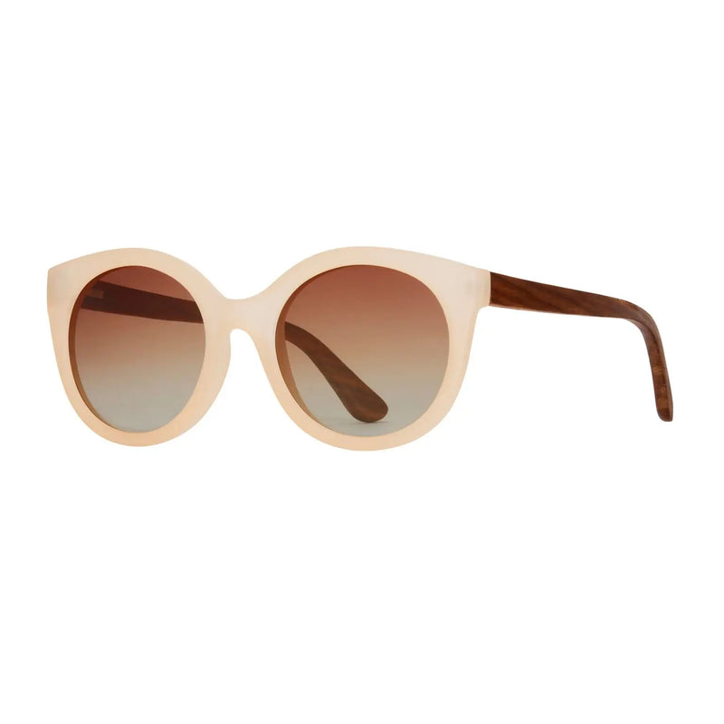 Ellyn- Matte Beige/Walnut Wood